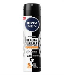 NIVEA DEO SPRAY MEN BLACK & WHITE ultimate impact 150ML.INVISIBLE