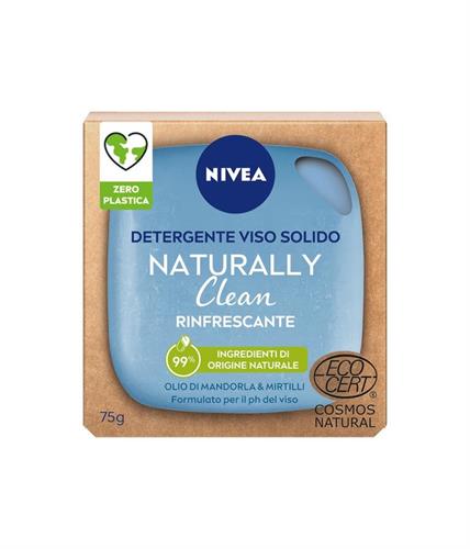 NIVEA DET.VISO SOLIDO rinfrescante 75GR.azzurro NATURALLY CLEAN