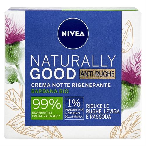 NIVEA CR.NOTTE A.RUGHE 50 ML.naturally good BARDANA BIO