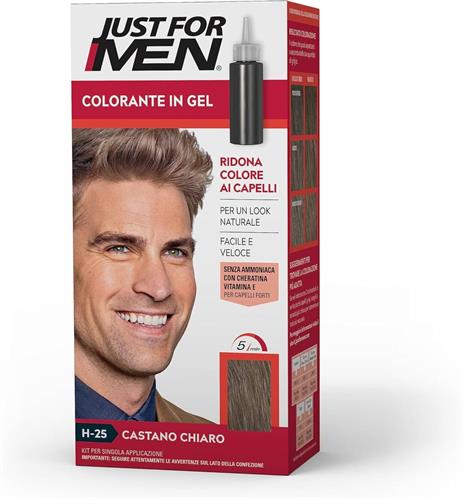 JUST FOR MEN SHAMPOO COLOR H-25 castano chiaro KIT COLORANTE