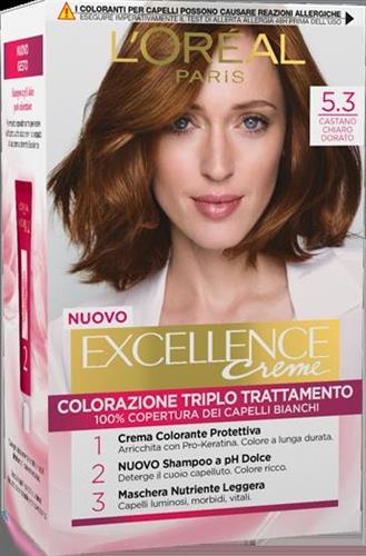 EXCELLENCE 5.3 castano chiaro dorato  CREMA COLORANTE KIT L'OREAL