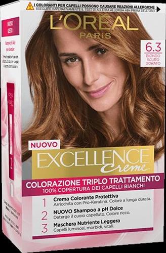 EXCELLENCE 6.3 biondo scuro dorato CREMA COLORANTE KIT L'OREAL