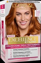 EXCELLENCE 7.43 biondo ramato dorato CREMA COLORANTE KIT L'OREAL