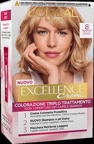 EXCELLENCE 8 biondo chiaro CREMA COLORANTE KIT L'OREAL