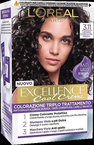 EXCELLENCE 3.11 castano scuro ultra freddo CREMA COLORANTE KIT L'OREAL