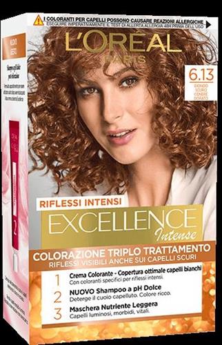 EXCELLENCE 6.13 biondo scuro cenere dorato CREMA COLORANTE KIT L'OREAL