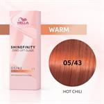 SHINEFINITY 05/43 castano chiaro rame dorato 60ML.DEMIPERMANENTE WELLA