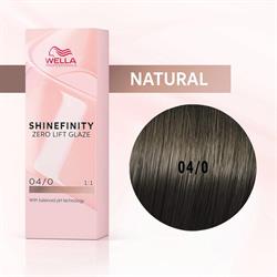 SHINEFINITY 04/0 castano medio caldo naturale 60ML.DEMIPERMANENTE WELLA