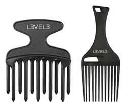 L3VEL3 PETTINI HAIR PICK COMB SET 2PZ LV3033