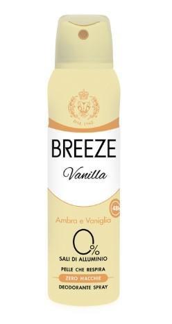 BREEZE DEO SPRAY vanilla 150 ML GAS NO ALCOOL