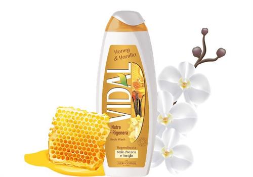 VIDAL BAGNOSCHIUMA honey & vanilla 500ML.nutre & rigenera miele vaniglia